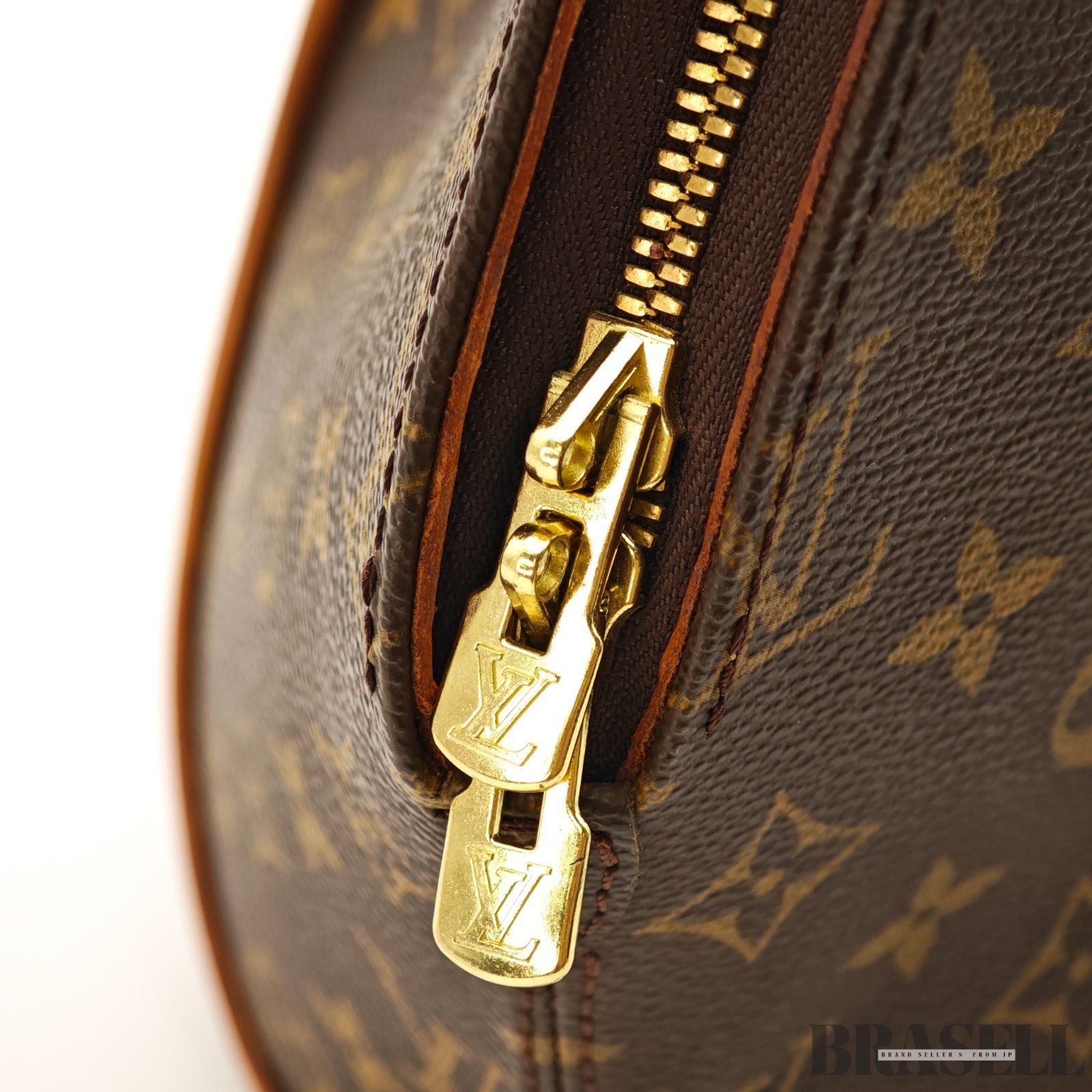 LOUIS VUITTON LV Logo Ellipse MM Hand Bag Monogram Leather Brown M51126 Large