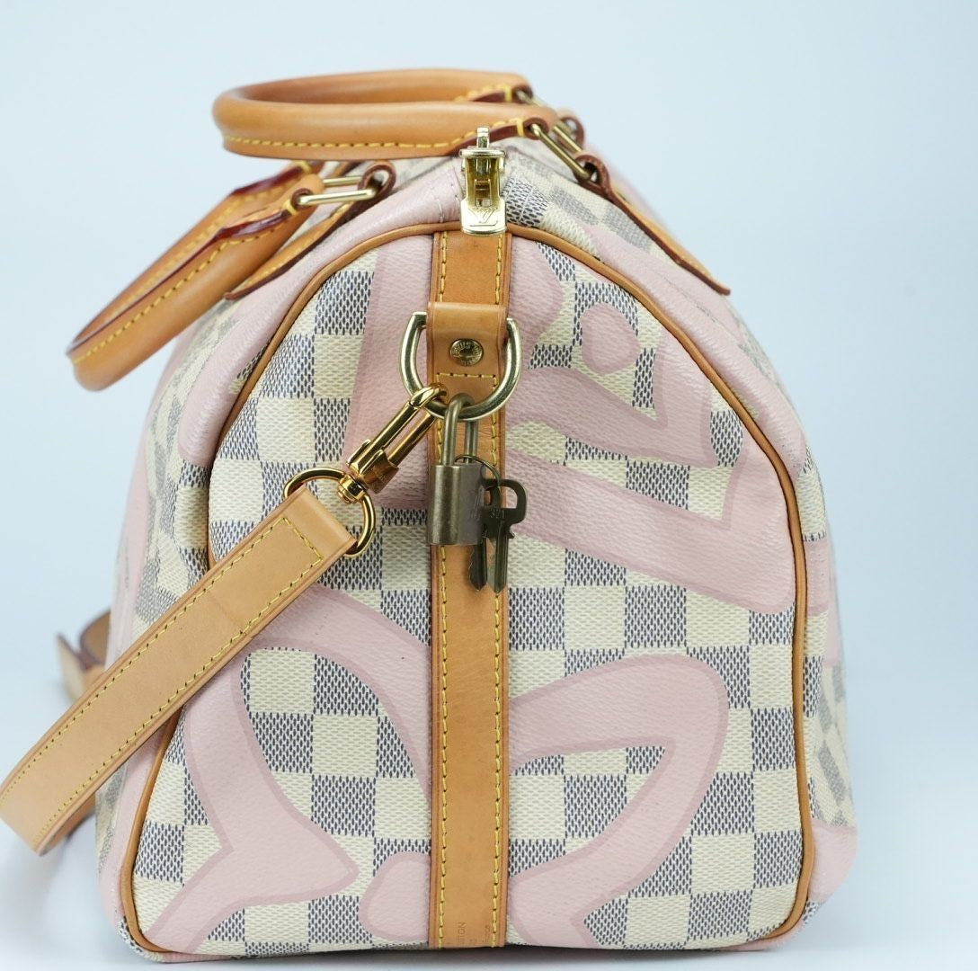 LOUIS VUITTON Damier Azur Speedy Bandouliere 30 N41052 Tahiti Collection Summer