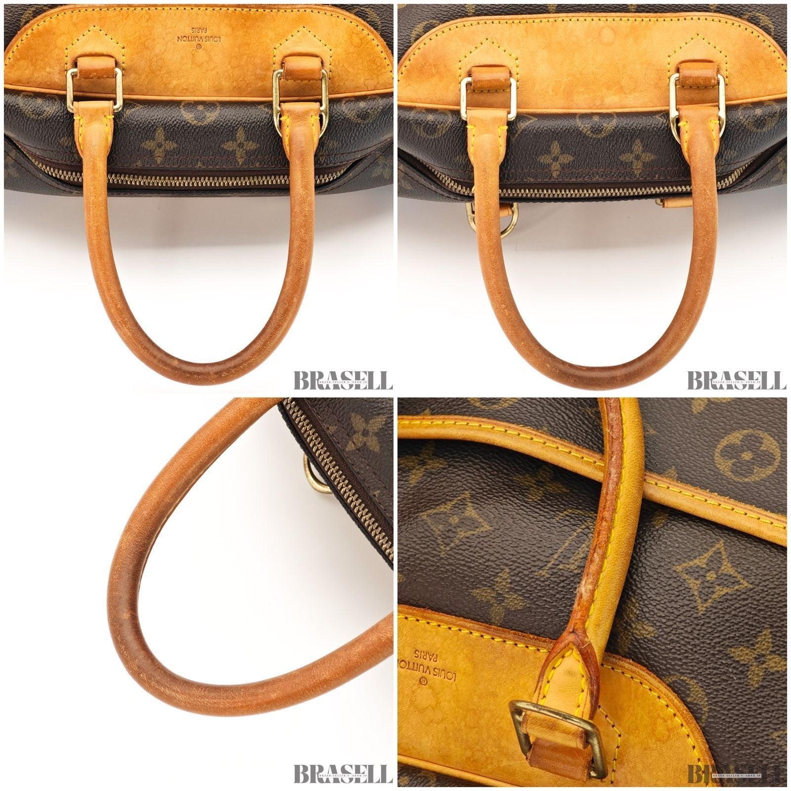 LOUIS VUITTON Monogram M47270 Monogram Deauville Tote Bag Handbag Brown