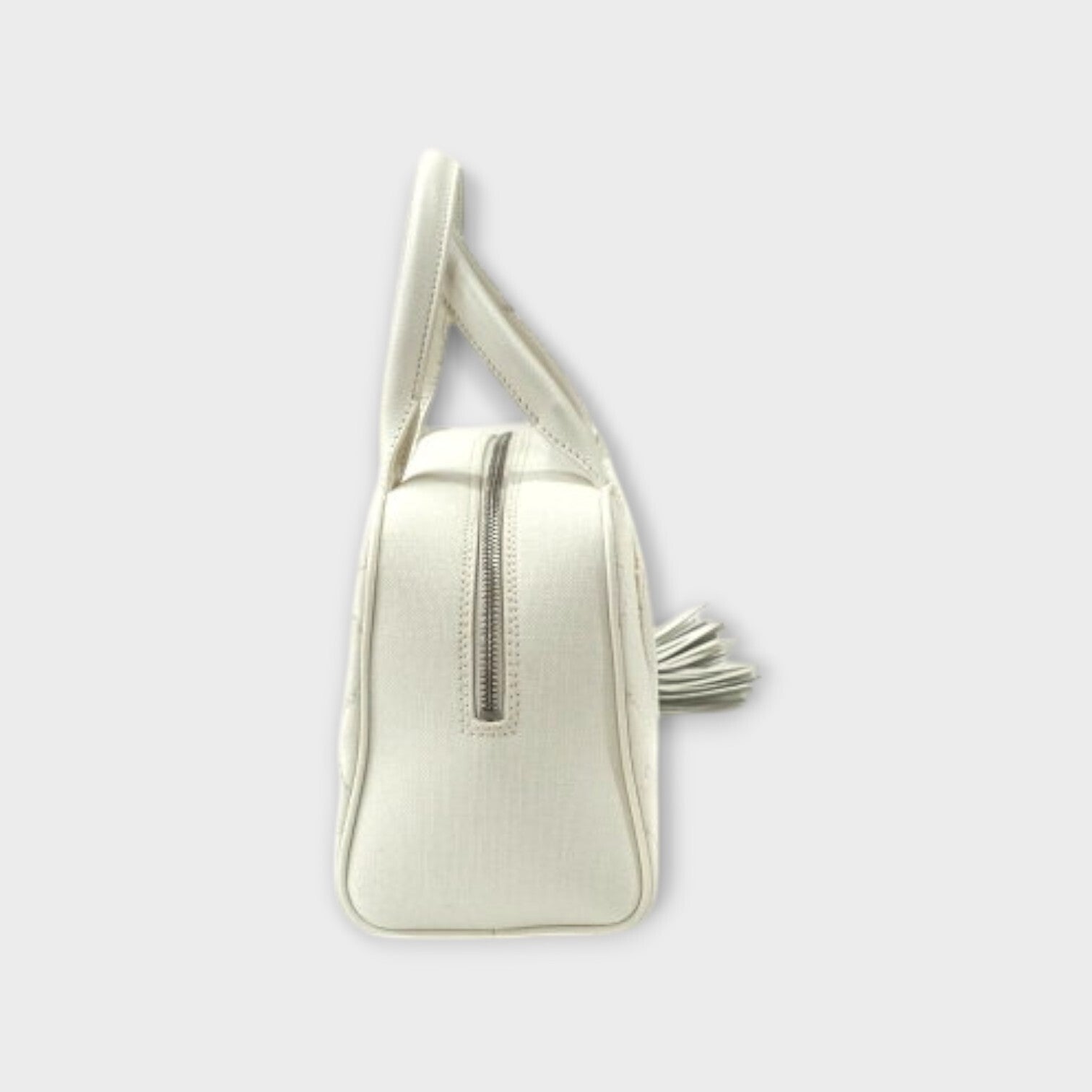 CHANEL Matelassé Mini Boston Bag A20996 Ladies Handbag  Leather White