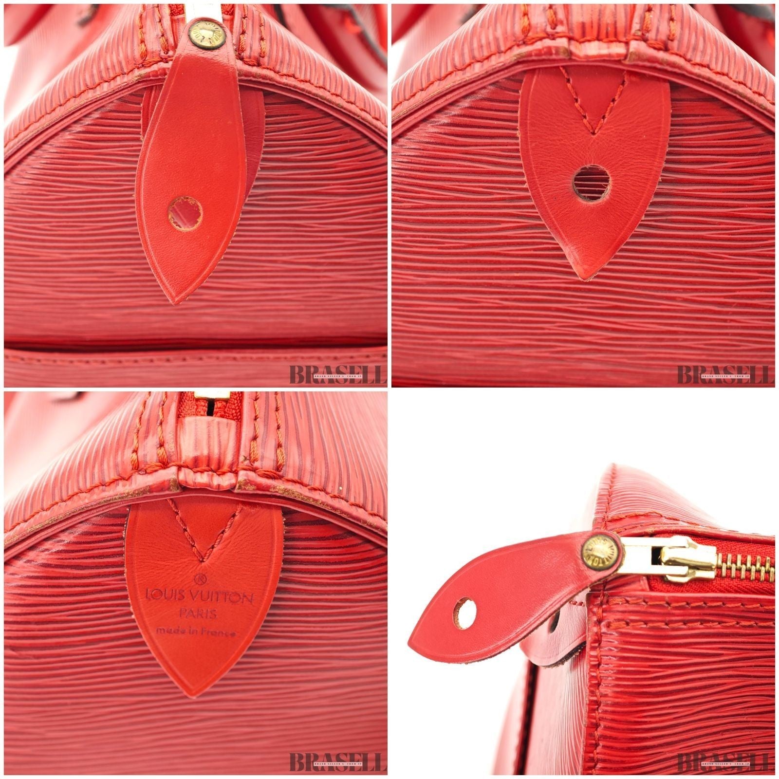 Louis Vuitton Epi Leather Speedy 30 Red Vintage Handbag Mini Boston Bag Women