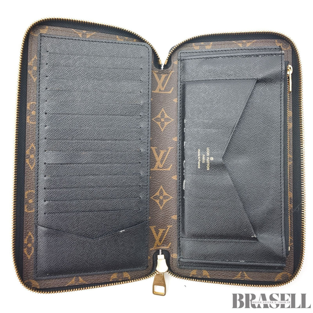 LOUIS VUITTON M60679 Monogram Daily Organizer Card Case Clutch Bag Wallet Brown