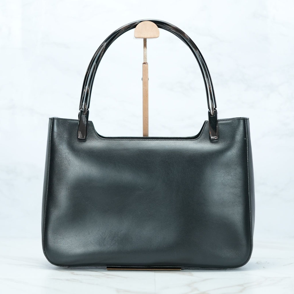 PRADA Vitello VITELLO CORINO NERO Handbag BR1277 Black Tote Bag