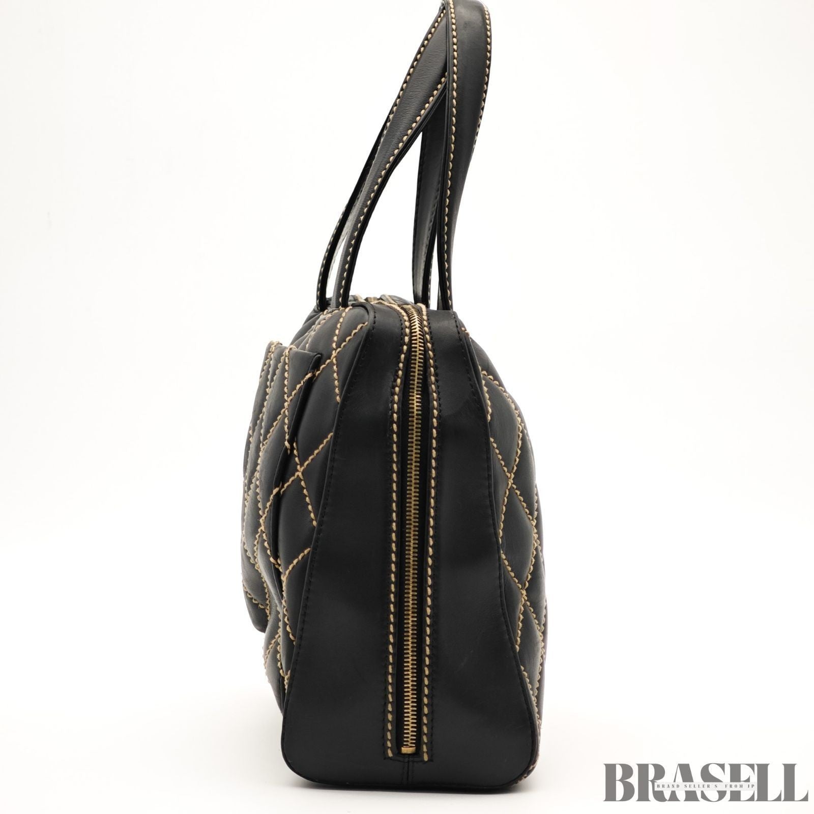 CHANEL Wild Stitch Tote Bag A14693 Black Leather Large Women's Warranty Card