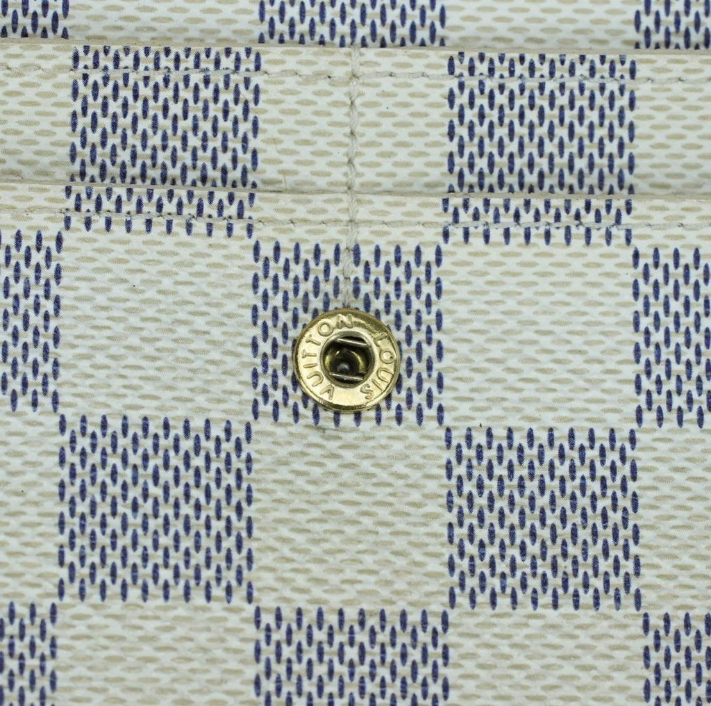 LOUIS VUITTON Damier Azur Portefeuille Sarah N61735 Long Wallet Men and Women
