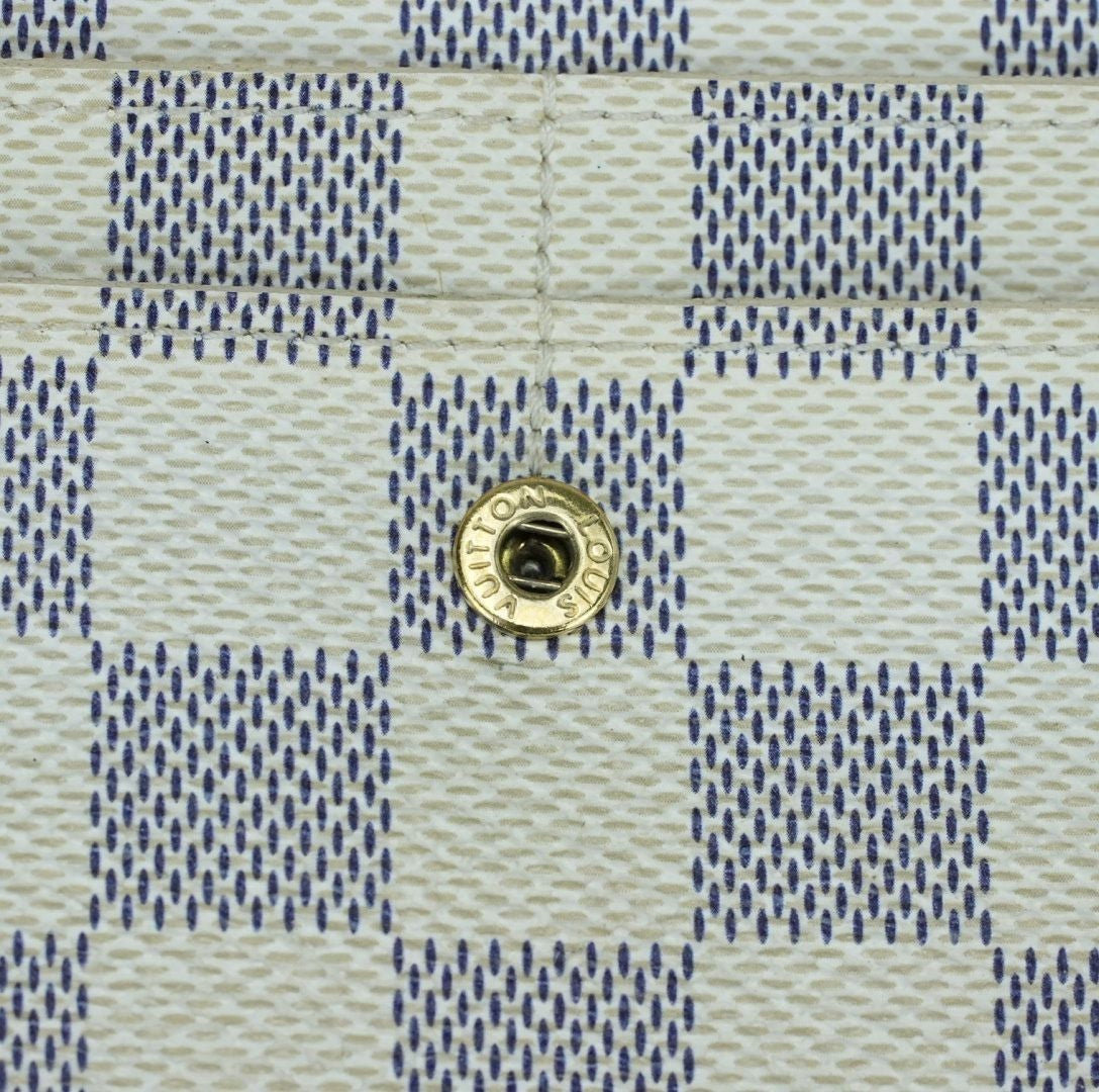 LOUIS VUITTON Damier Azur Portefeuille Sarah N61735 Long Wallet Men and Women