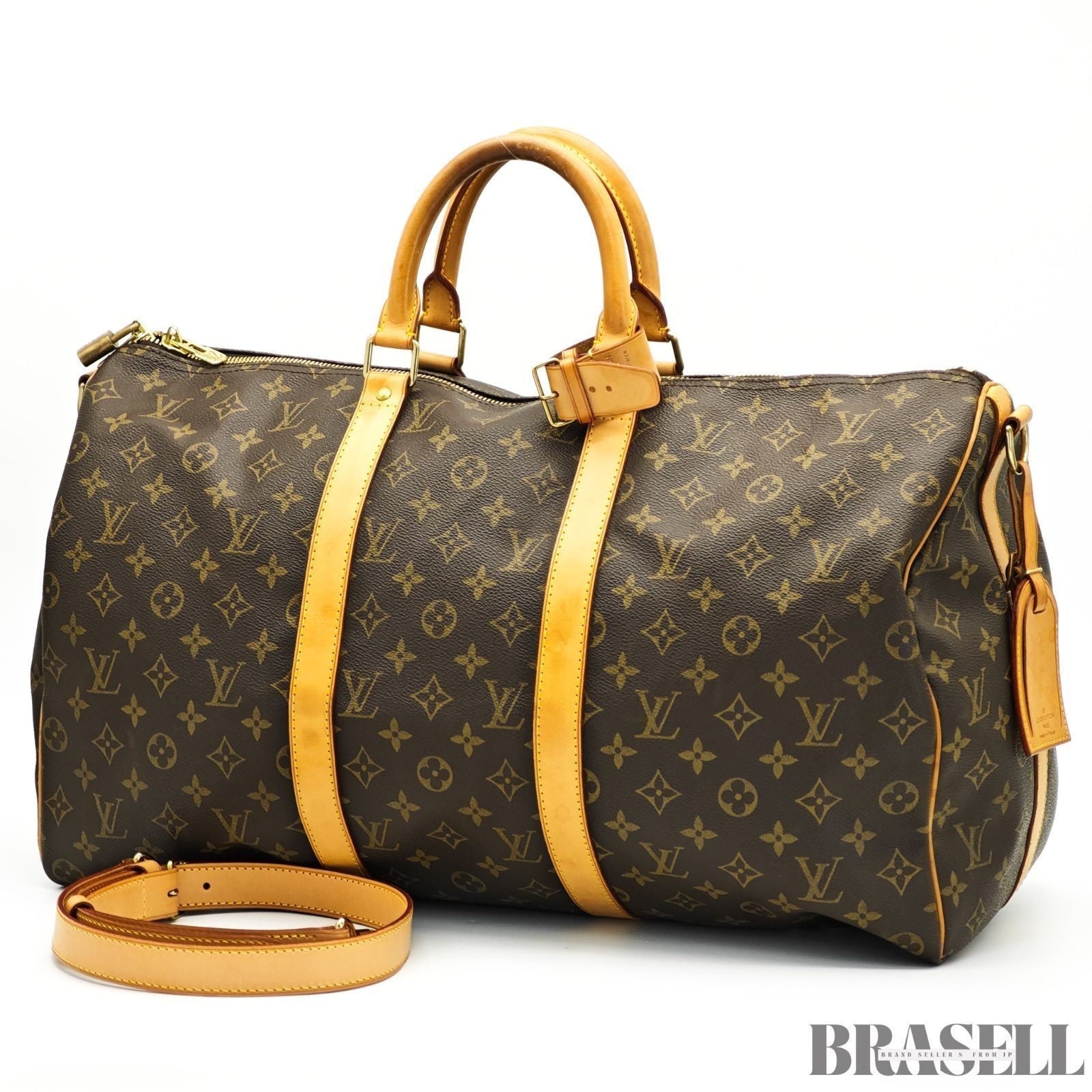 Louis Vuitton Keepall Bandolera 50 M41416 Bolso Boston Bolso Grande Marrón