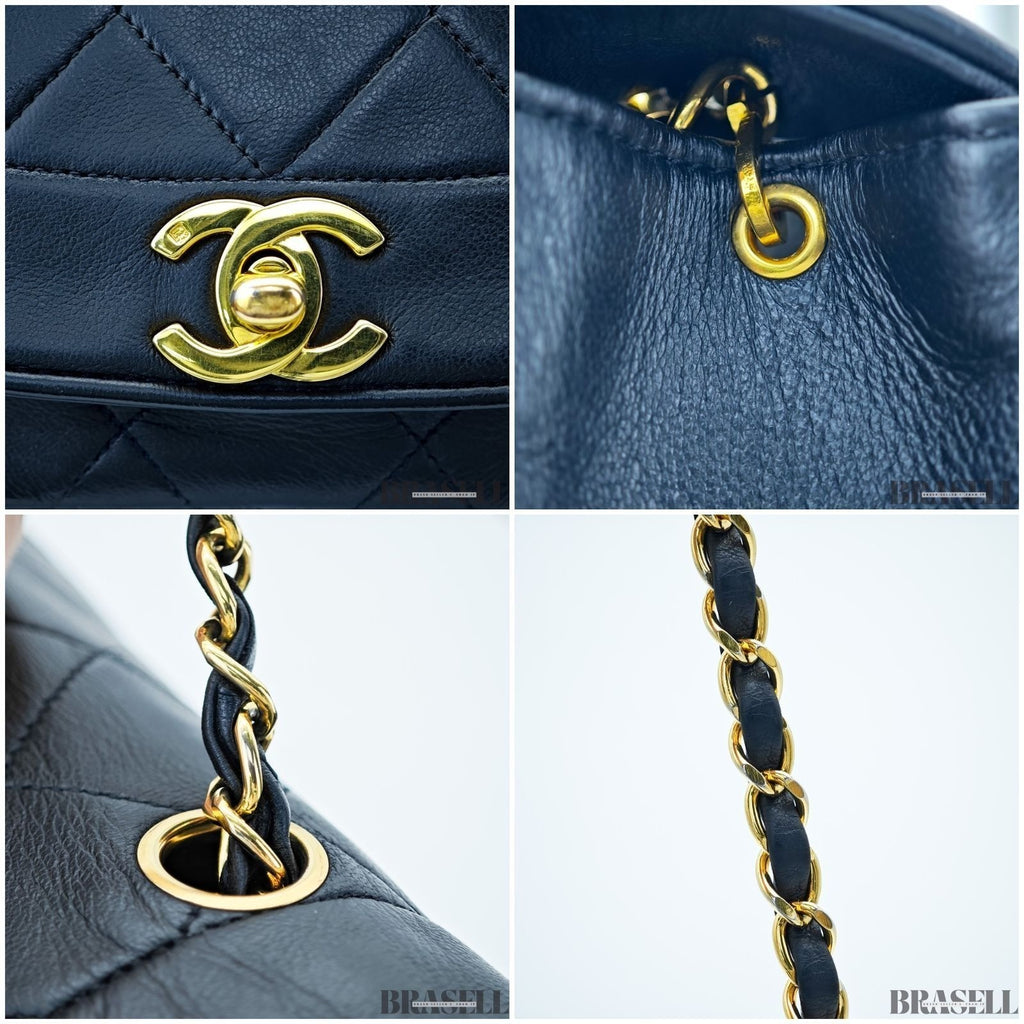 Chanel Diana 25 Shoulder Bag A01165 Flap Bag Black Women With Authenticity Card