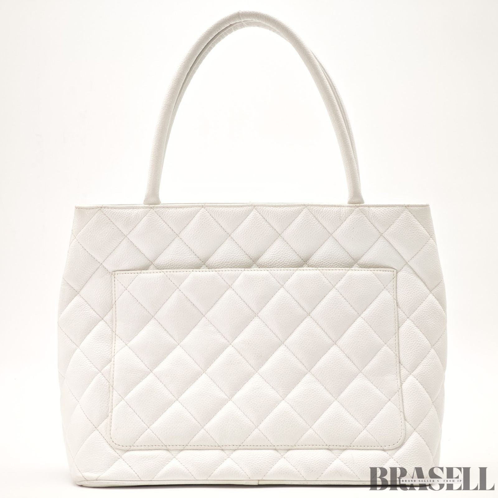 Chanel Reissue Tote Caviar Skin White Tote Bag White Women With Guarantee Card