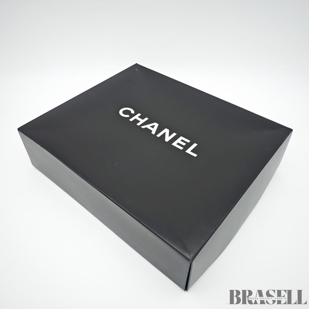 Chanel Boy Chanel Patchwork Chain Shoulder Bag Blue Gold Denim w/Box Dust Bag