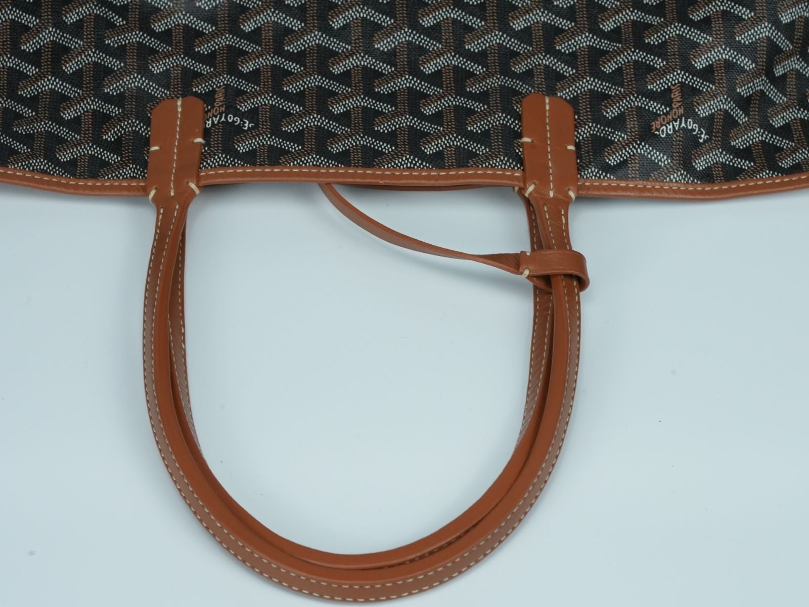 GOYARD Saint Louis PM Tote Bag Canvas Leather Handle Black Women's With Pouch