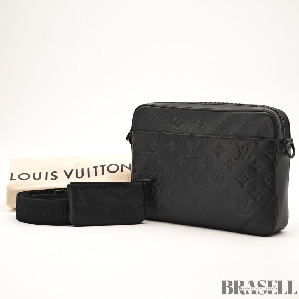 LOUIS VUITTON Duo Messenger Bag M69827 Black Monogram Eclipse Shoulder Bag