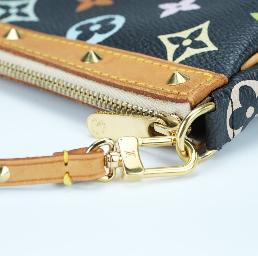 LOUIS VUITTON M92648 Multicolor Pochette Accessoires Noir Black Takashi Murakami