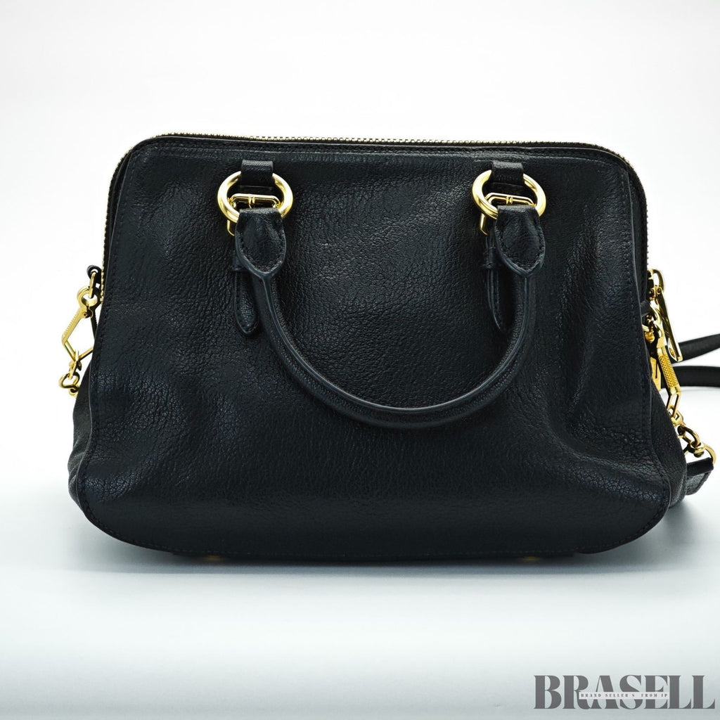 Miu Miu Madras 2-Way Bag RL0058 Handbag Shoulder Bag Black Women's