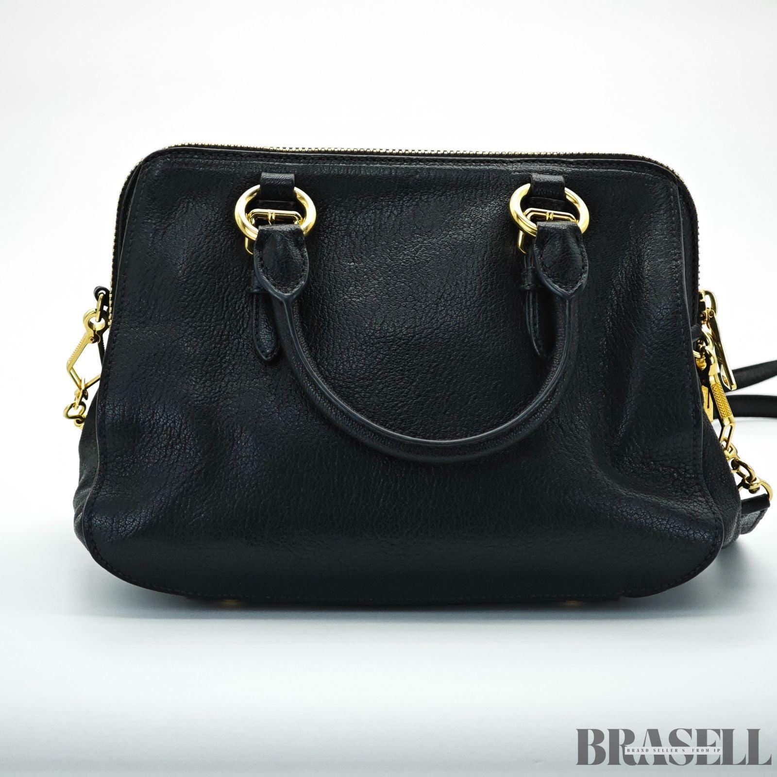 Miu Miu Madras 2-Way Bag RL0058 Handbag Shoulder Bag Black Women's