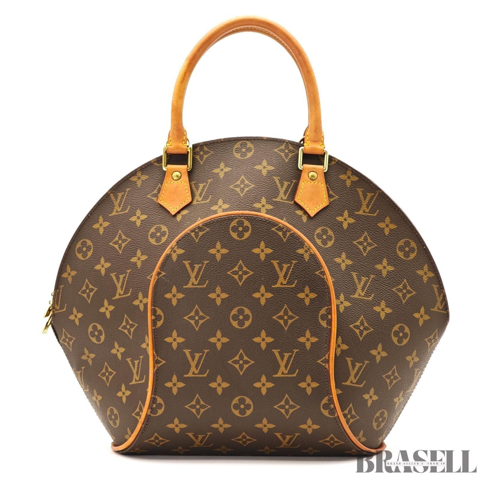 LOUIS VUITTON LV Logo Ellipse MM Hand Bag Monogram Leather Brown M51126 Large