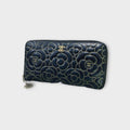 CHANEL Camellia Zippy Long Wallet with Gold Line and Coco Mark