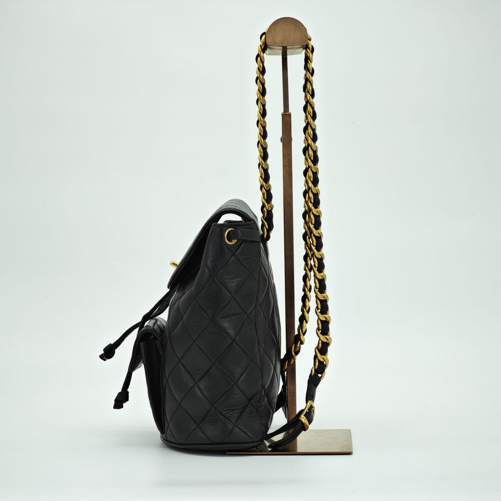 CHANEL Matelasse Bag Backpack Black Women's