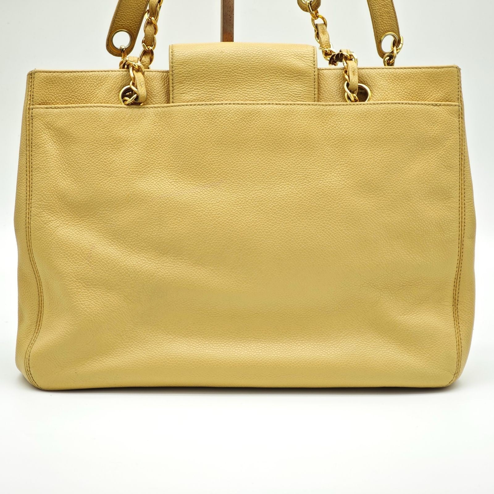 CHANEL Turnlock Chain Tote Bag Beige Women's