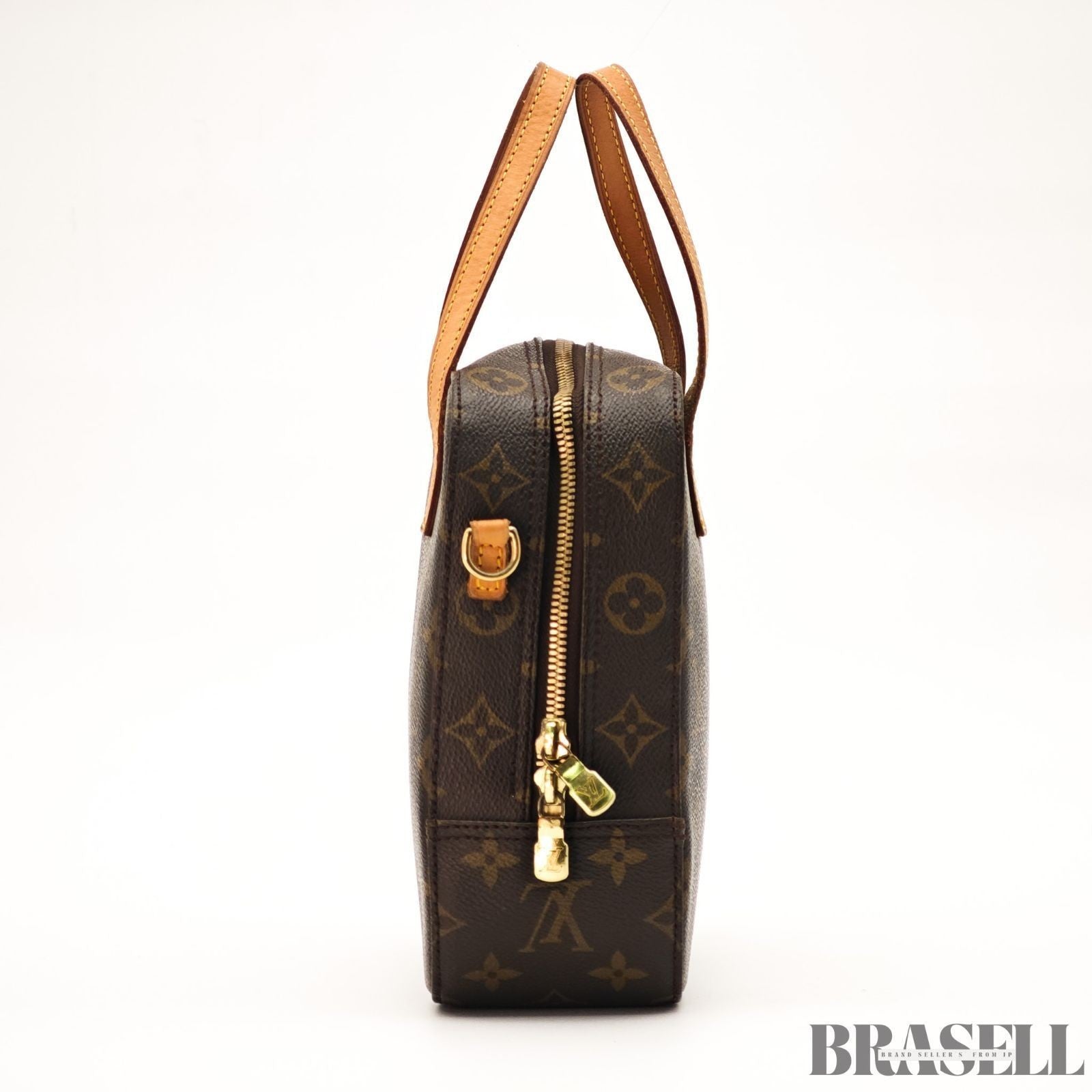 Louis Vuitton Spontini M47500 Monogram Handbag Shoulder Bag 2Way Brown