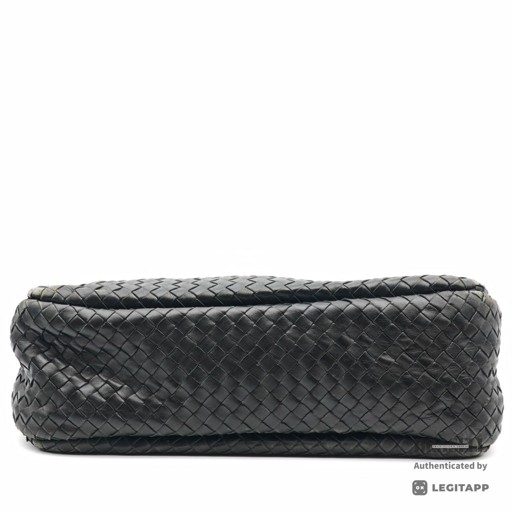 BOTTEGA VENETA Intrecciato Leather Black Shoulder Bag 【ImportFeeFREE】