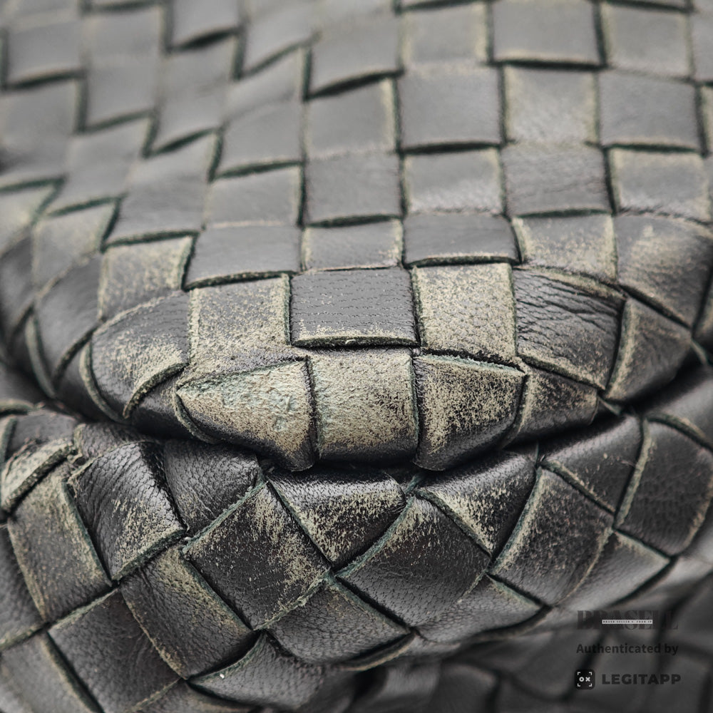 BOTTEGA VENETA Intrecciato Leather Black Shoulder Bag 【ImportFeeFREE】