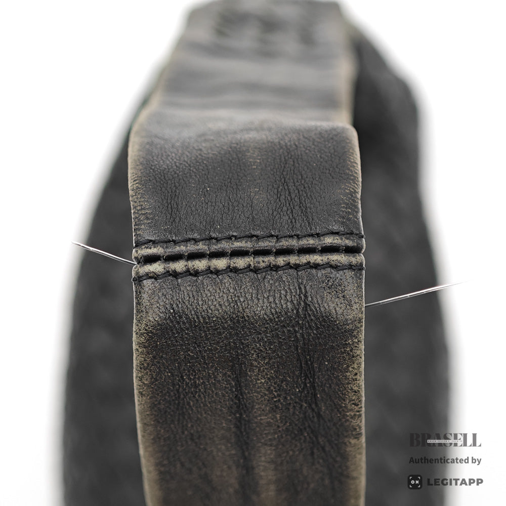 BOTTEGA VENETA Intrecciato Leather Black Shoulder Bag 【ImportFeeFREE】
