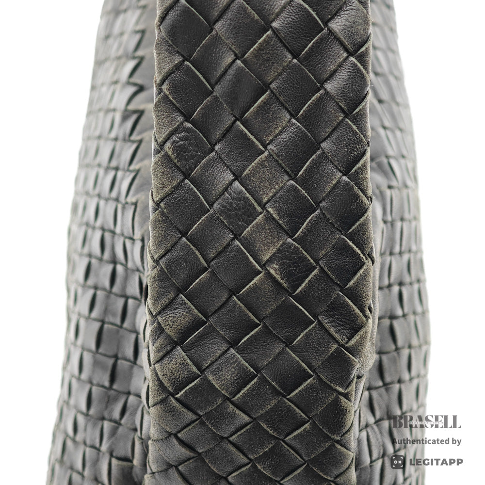 BOTTEGA VENETA Intrecciato Leather Black Shoulder Bag 【ImportFeeFREE】