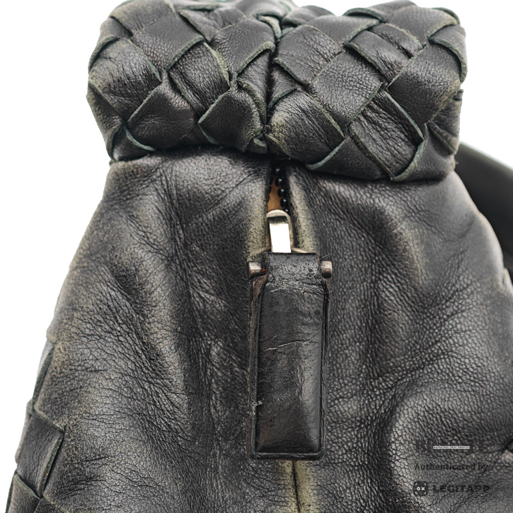 BOTTEGA VENETA Intrecciato Leather Black Shoulder Bag 【ImportFeeFREE】