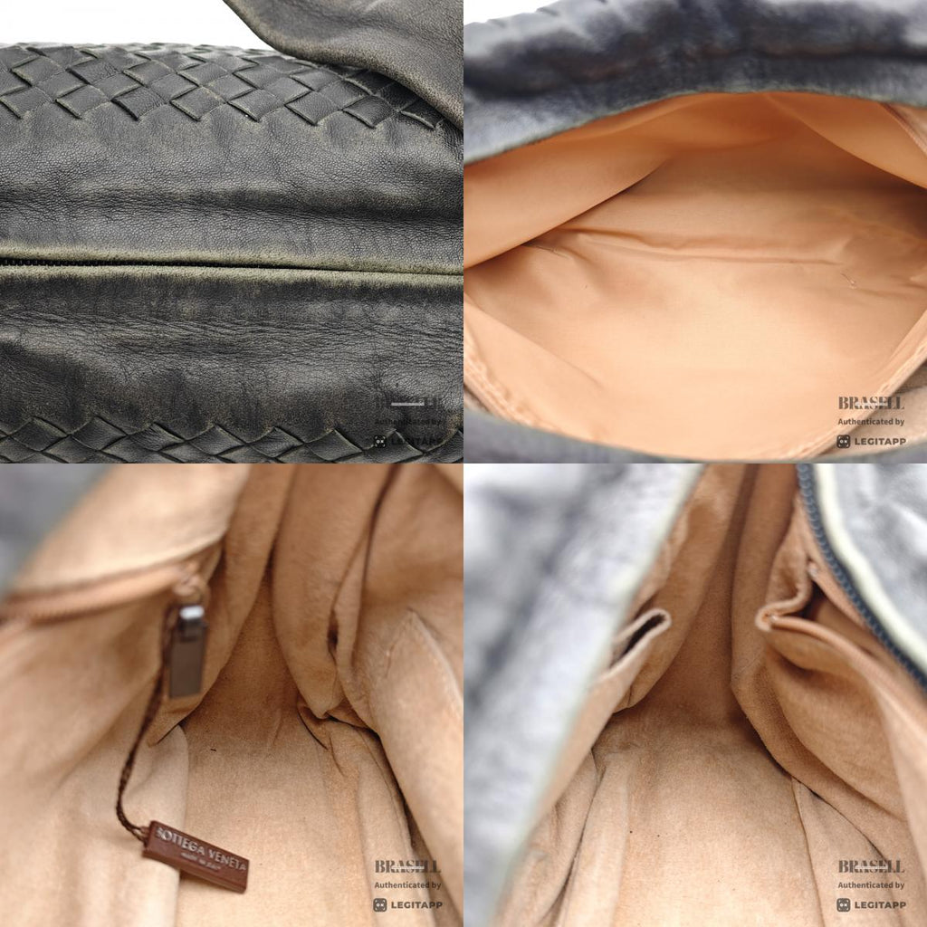 BOTTEGA VENETA Intrecciato Leather Black Shoulder Bag 【ImportFeeFREE】