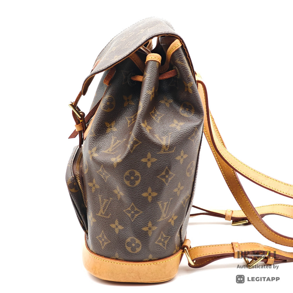 LOUIS VUITTON Montsouris MM Monogram Canvas Brown Backpack 【ImportFeeFREE】
