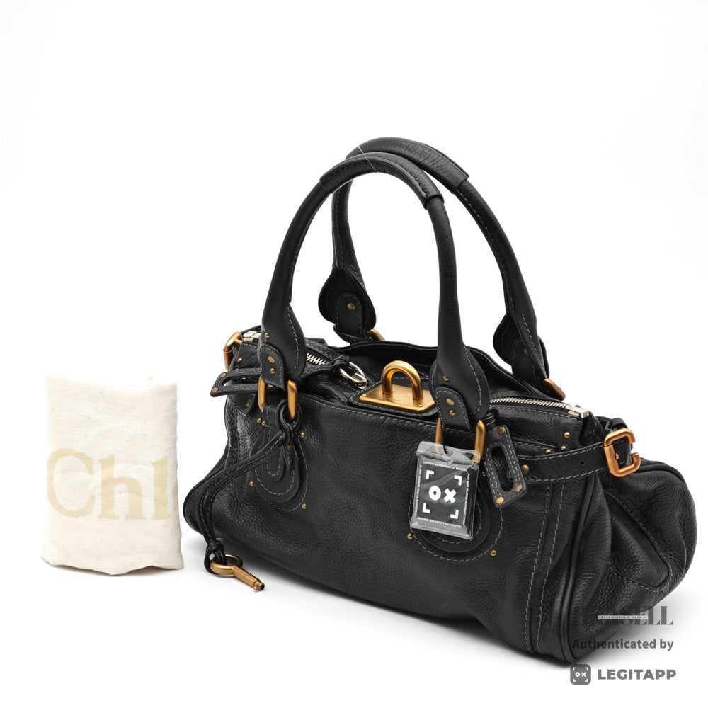 Chloe Paddington Handbag Women's Black Leather 【ImportFeeFREE】