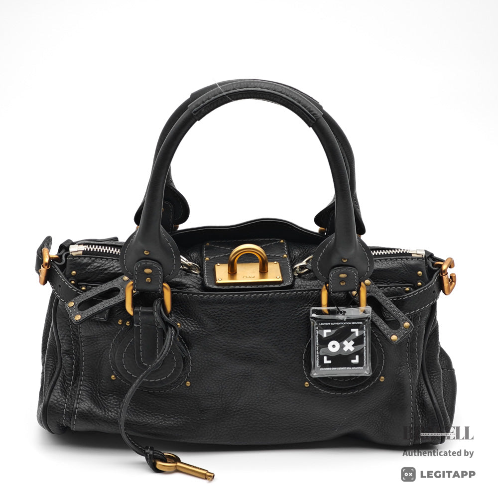 Chloe Paddington Handbag Women's Black Leather 【ImportFeeFREE】