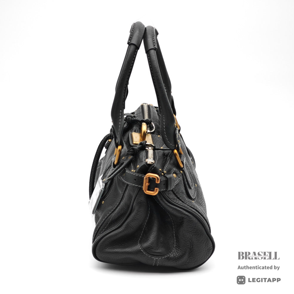 Chloe Paddington Handbag Women's Black Leather 【ImportFeeFREE】