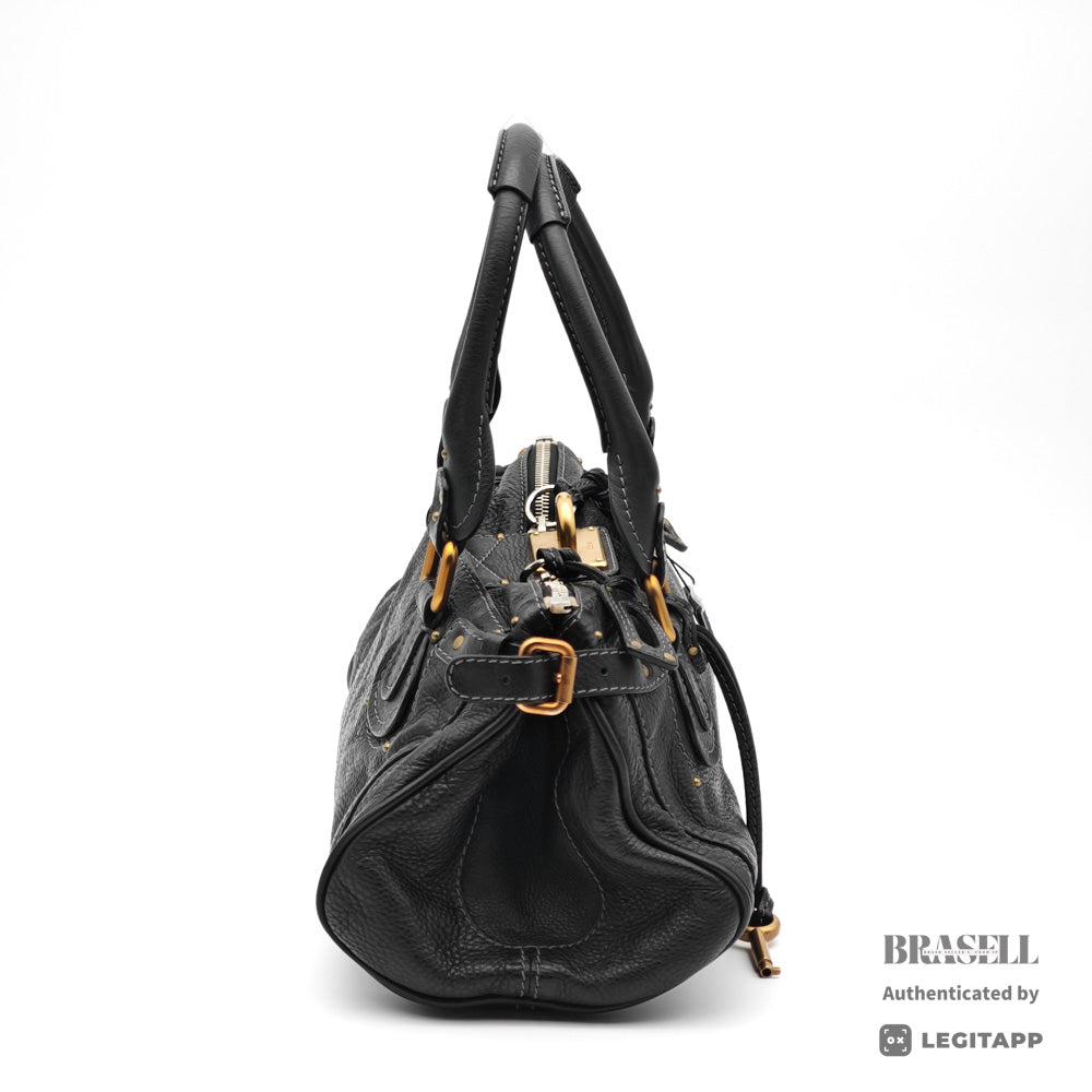 Chloe Paddington Handbag Women's Black Leather 【ImportFeeFREE】