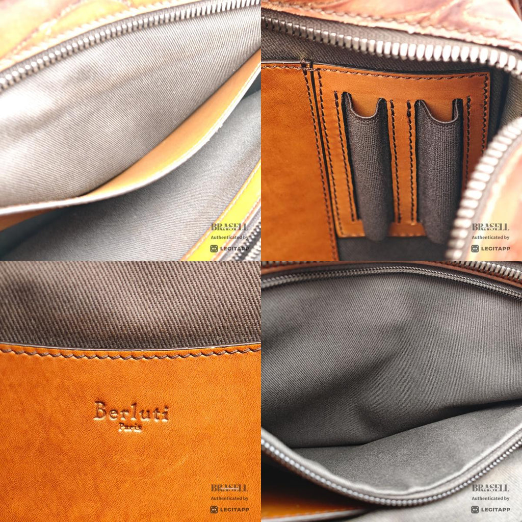 Berluti Un Jour Business Bag Brown Leather【ImportFeeFREE】