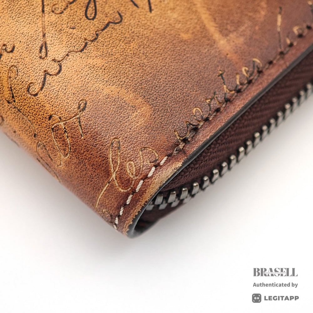 Berluti Itauba Calligraphy Long Wallet Brown Leather【ImportFeeFREE】