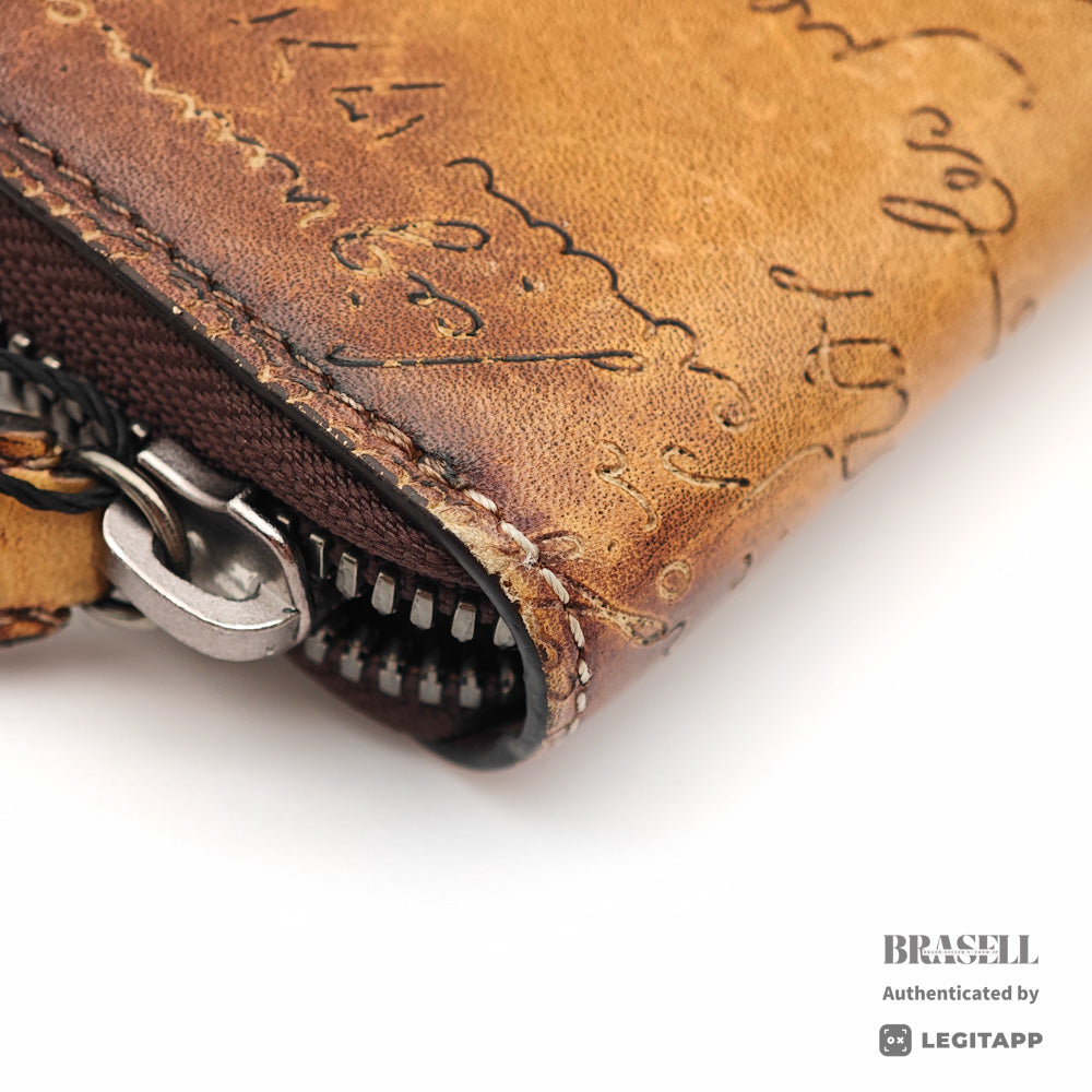 Berluti Itauba Calligraphy Long Wallet Brown Leather【ImportFeeFREE】