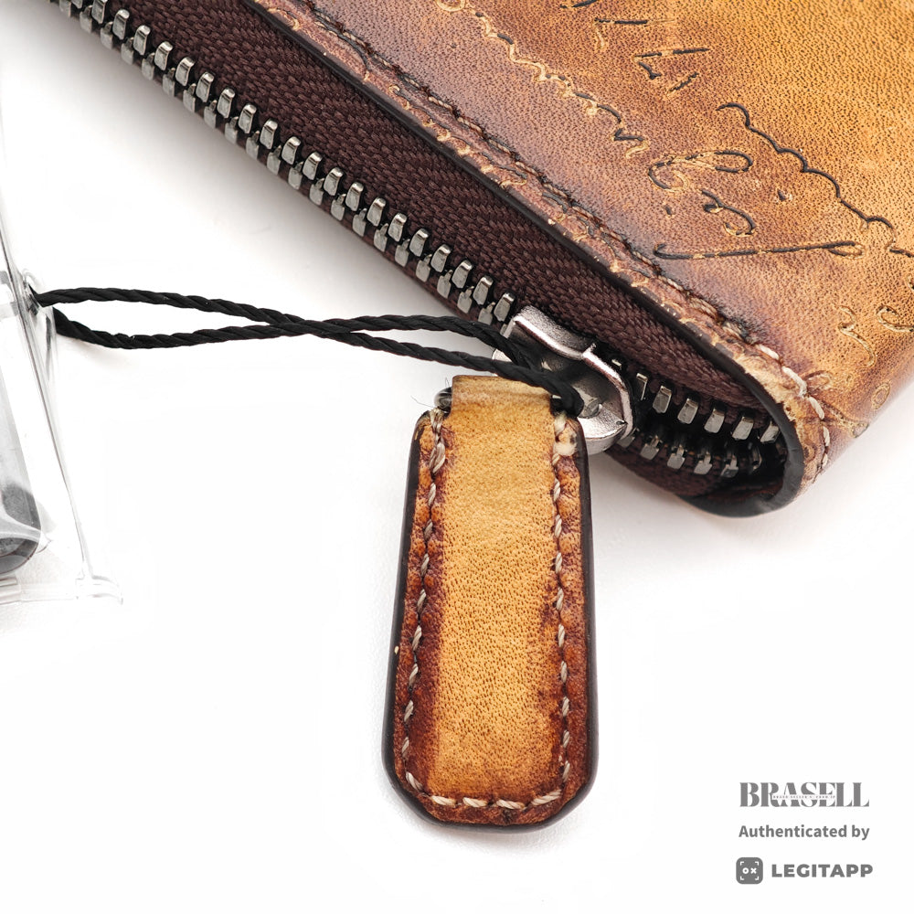 Berluti Itauba Calligraphy Long Wallet Brown Leather【ImportFeeFREE】