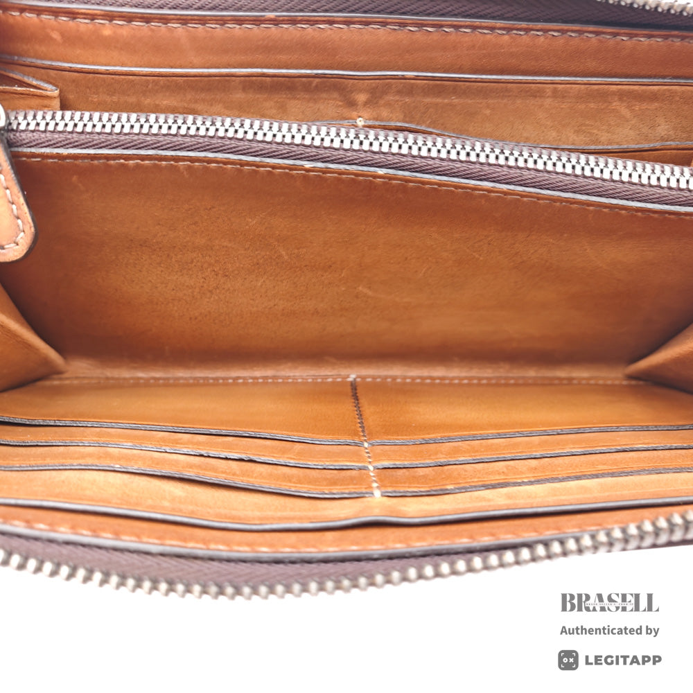 Berluti Itauba Calligraphy Long Wallet Brown Leather【ImportFeeFREE】