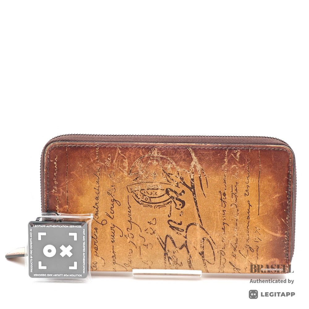 Berluti Itauba Calligraphy Long Wallet Brown Leather【ImportFeeFREE】