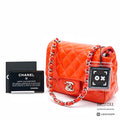 Chanel Mini Matelasse Chain Shoulder Bag Patent Leather Red【ImportFeeFREE】