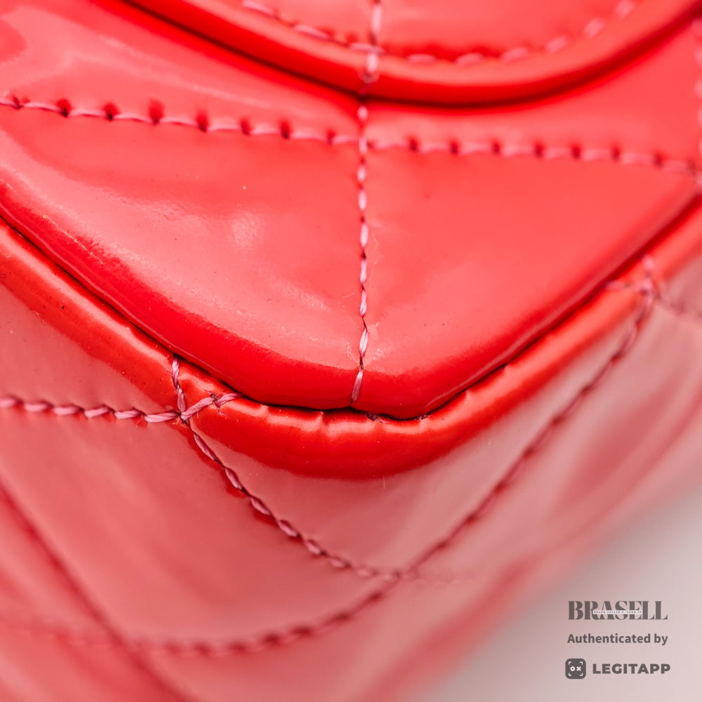 Chanel Mini Matelasse Chain Shoulder Bag Patent Leather Red【ImportFeeFREE】