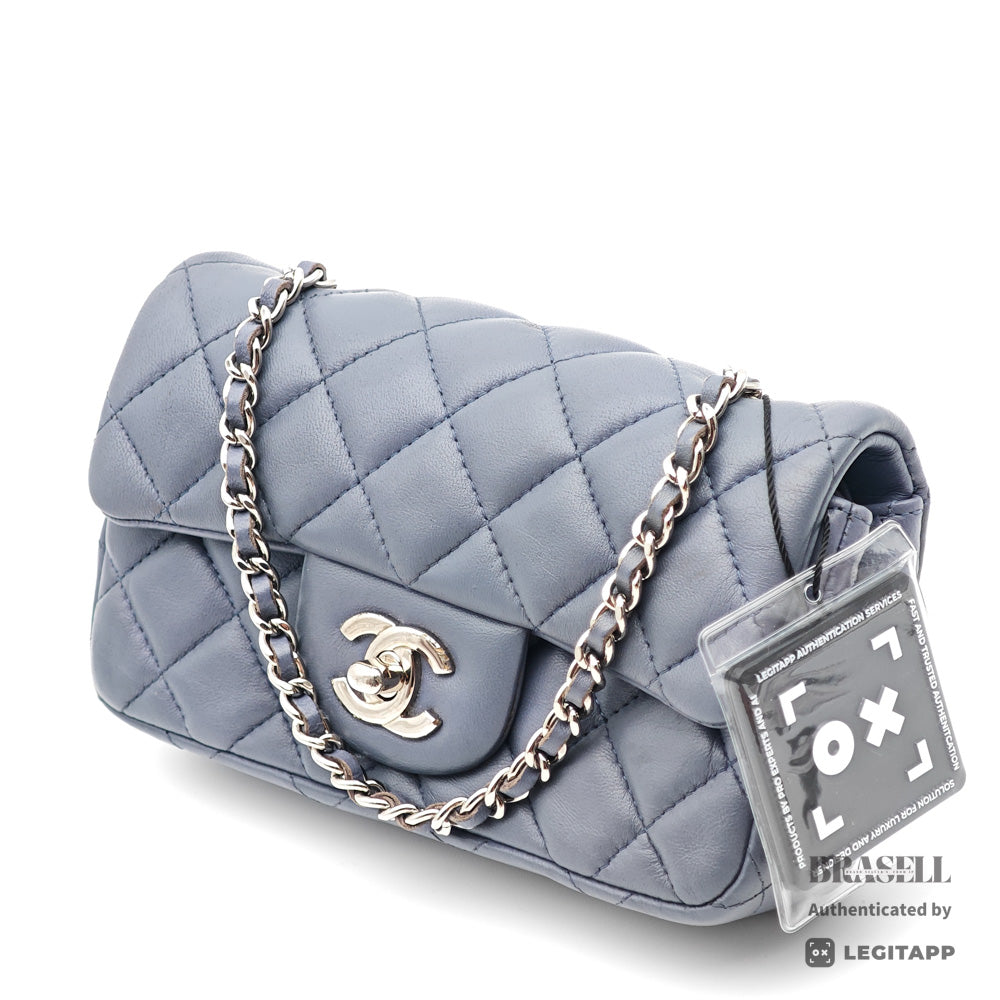 Chanel Mini Matelasse Chain Shoulder Bag Grey Lambskin【ImportFeeFREE】