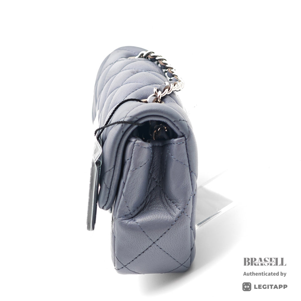 Chanel Mini Matelasse Chain Shoulder Bag Grey Lambskin【ImportFeeFREE】