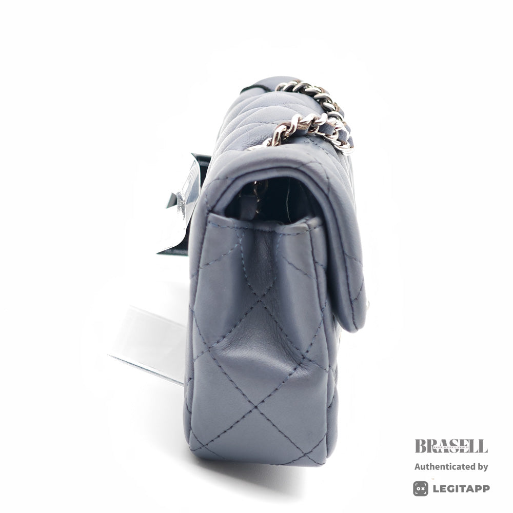 Chanel Mini Matelasse Chain Shoulder Bag Grey Lambskin【ImportFeeFREE】