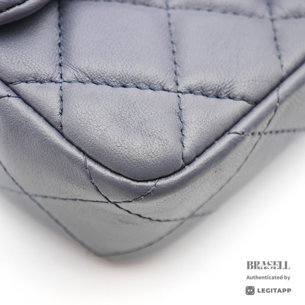 Chanel Mini Matelasse Chain Shoulder Bag Grey Lambskin【ImportFeeFREE】