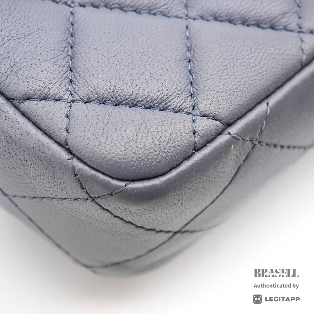Chanel Mini Matelasse Chain Shoulder Bag Grey Lambskin【ImportFeeFREE】