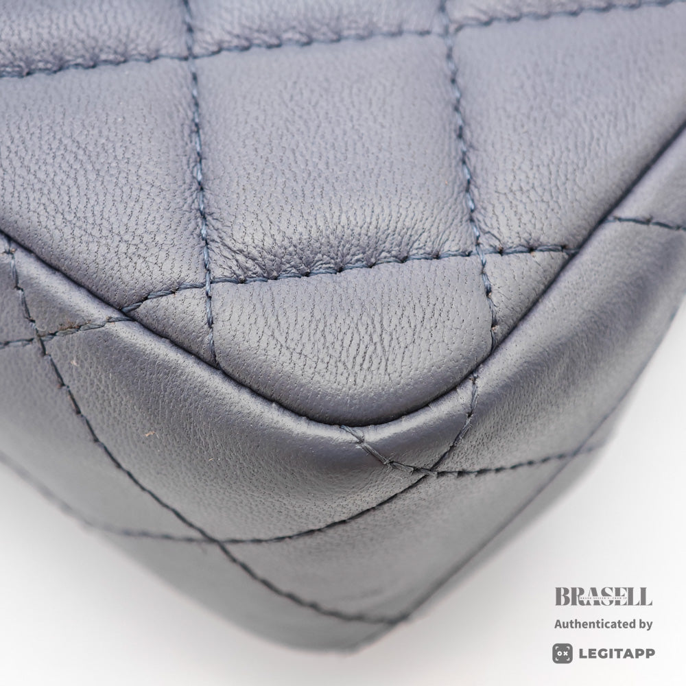 Chanel Mini Matelasse Chain Shoulder Bag Grey Lambskin【ImportFeeFREE】