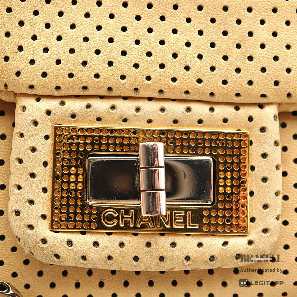 Chanel Chain Shoulder Bag Perforated Leather 【ImportFeeFREE】